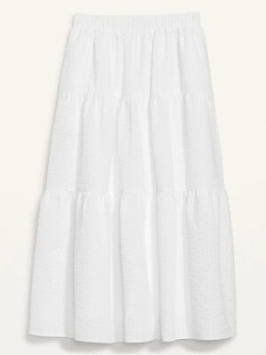 Old Navy High-Waisted Tiered Seersucker Maxi Skirt for Women