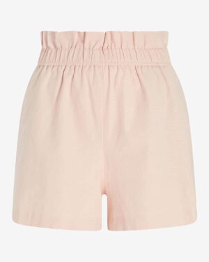 Express Super High-Waisted Linen-Blend Pull On Paperbag Shorts